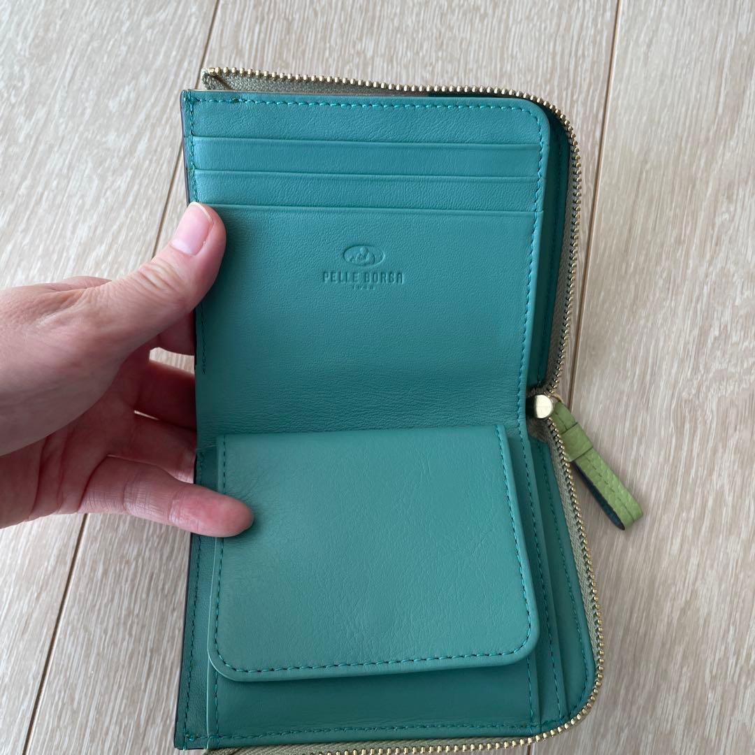 美品PELLE BORSA L字ファスナーミニ財布 FineGoods 5444
