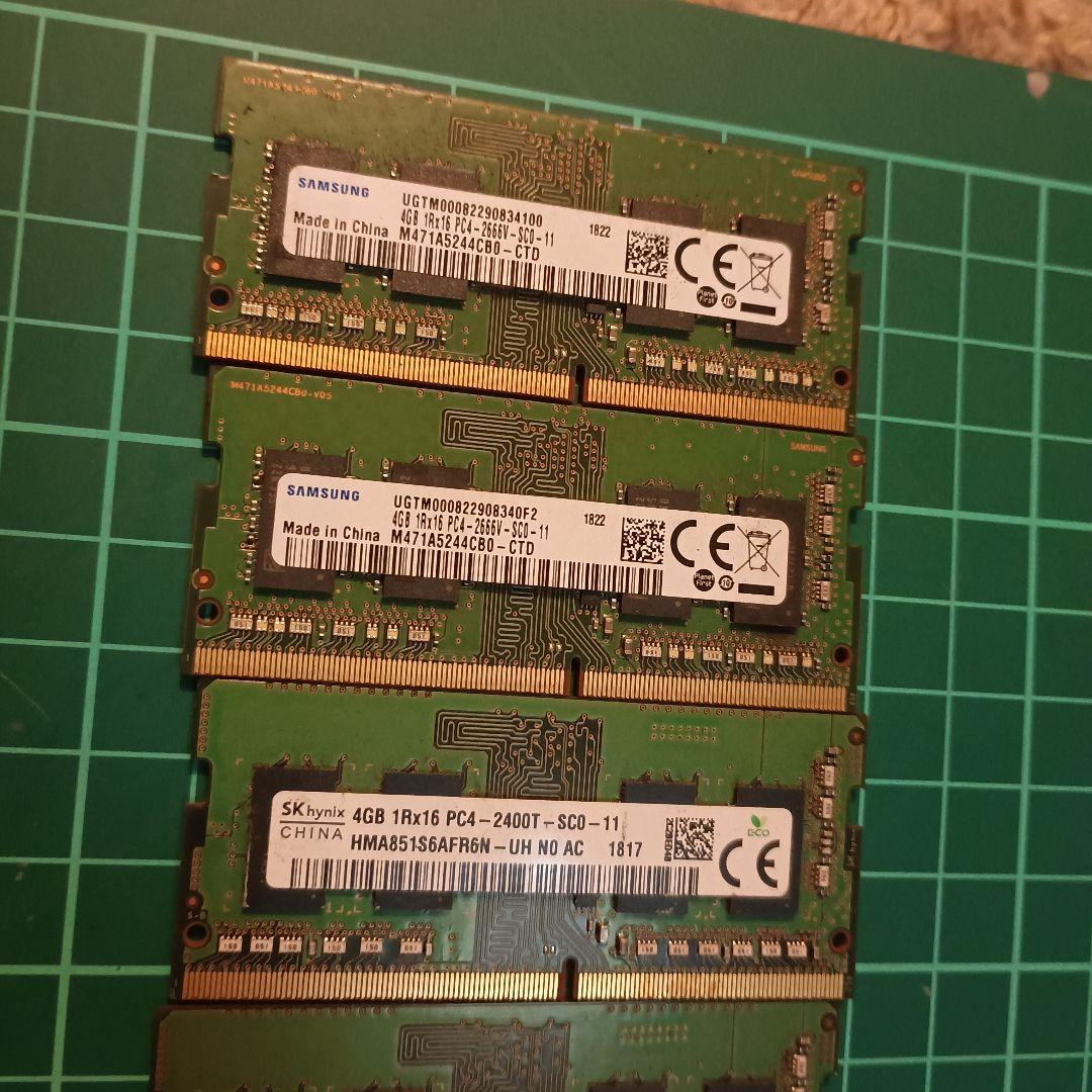 ddr4 メモリ　ノートパソコン用　6枚　4GB