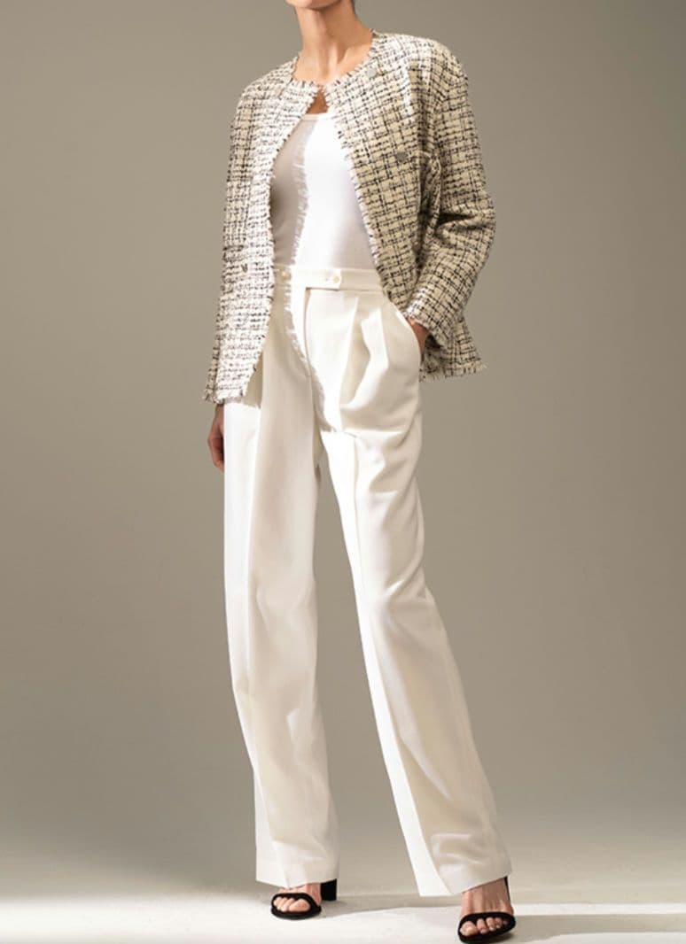 theory luxe 22AW ツイード ノーカラージャケット サイズ38