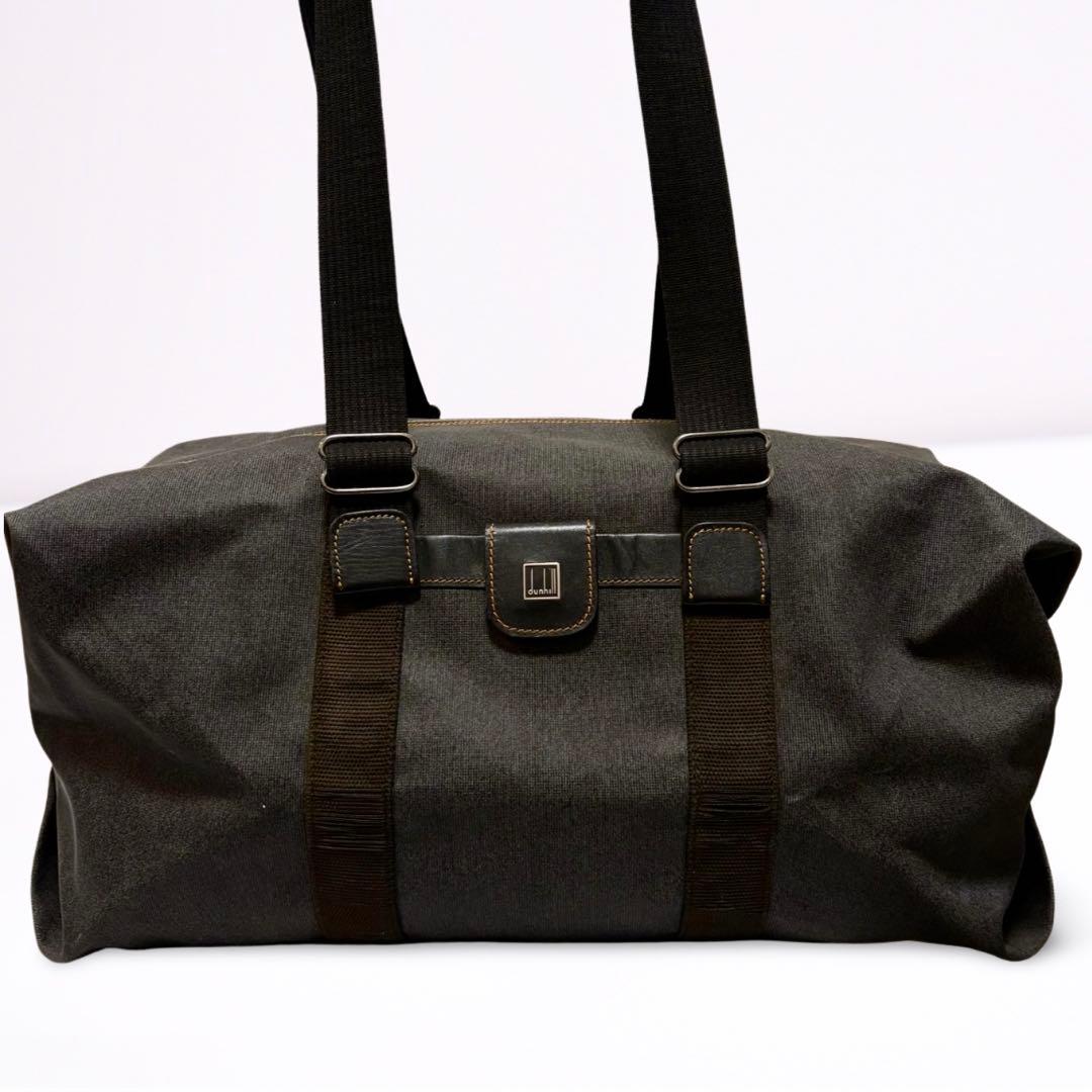 dunhill ダンヒル ボストンバッグ トラベルバッグ 大容量 グレー 黒