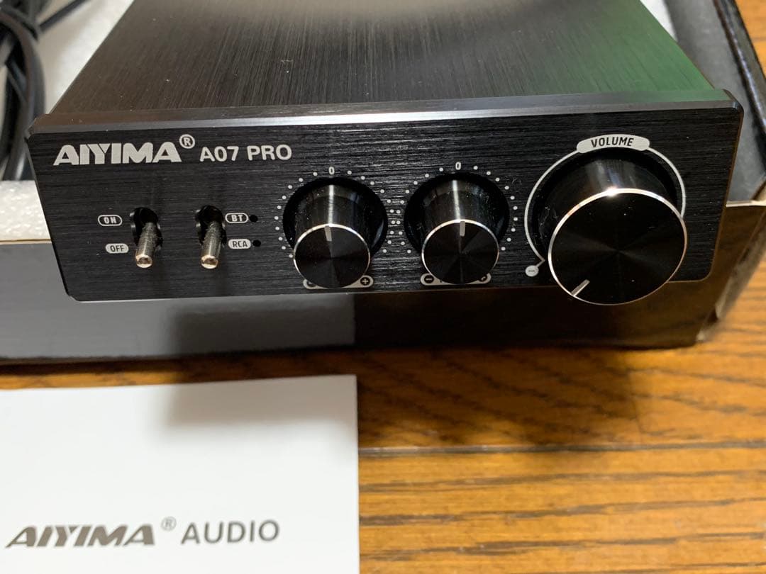 美品　AIYIMA A07 PRO デスクトップアンプ　スピーカーケーブル付き