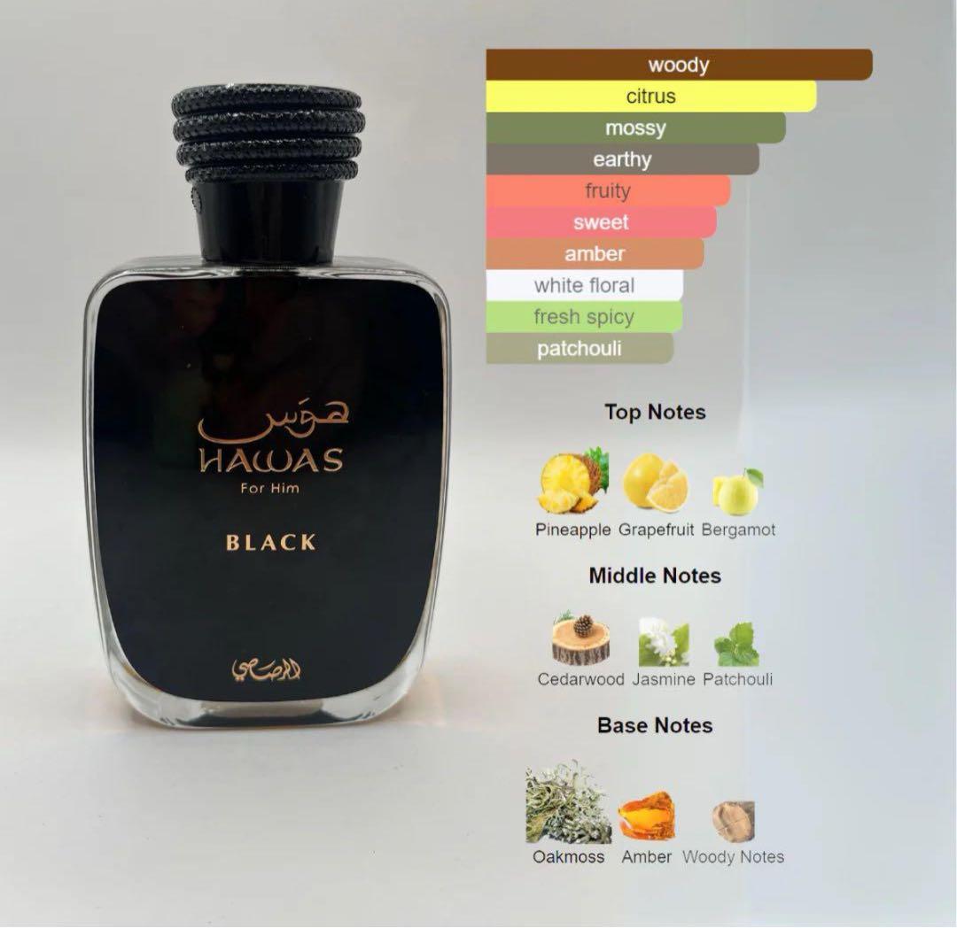 香水(男性用) Rasasi Hawas Black 100ml Eau de Parfum