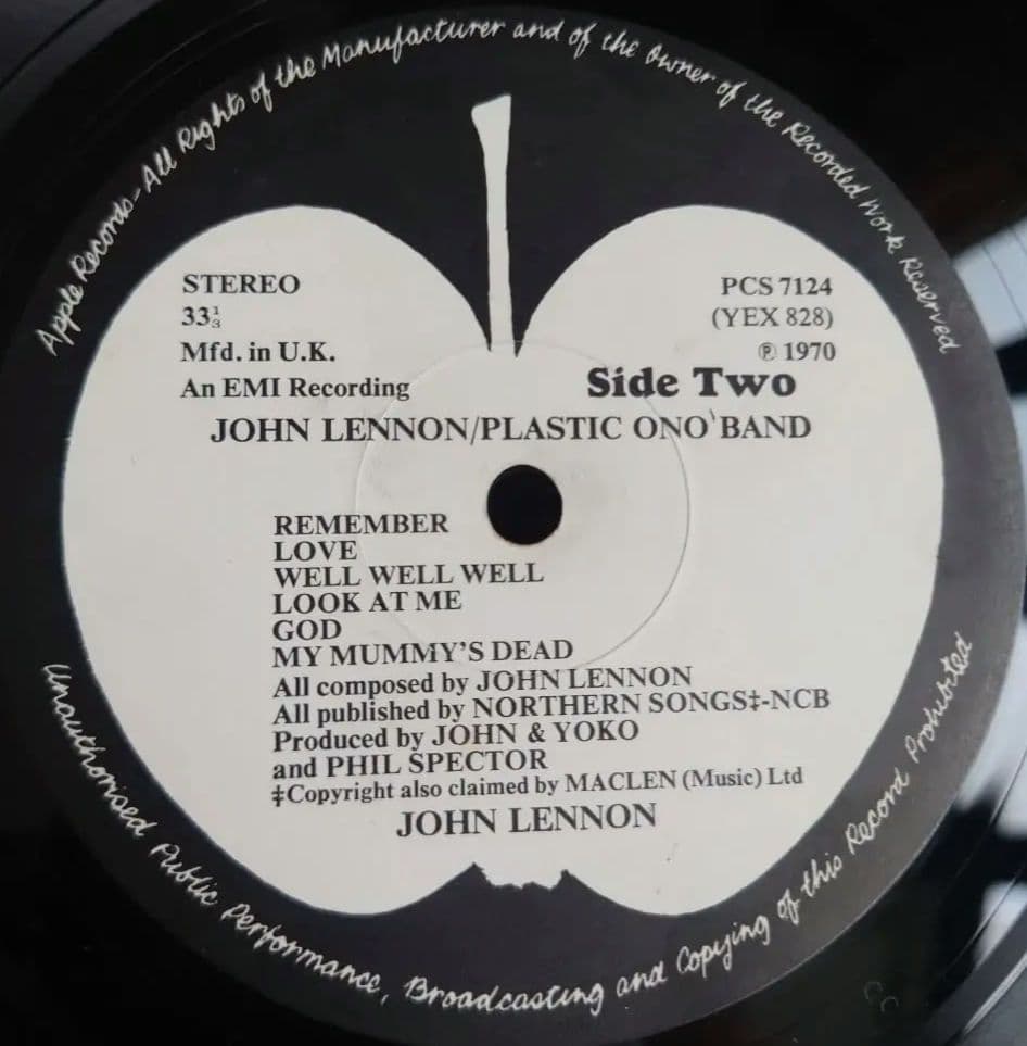 UK初回John Lennon Plastic Ono Band