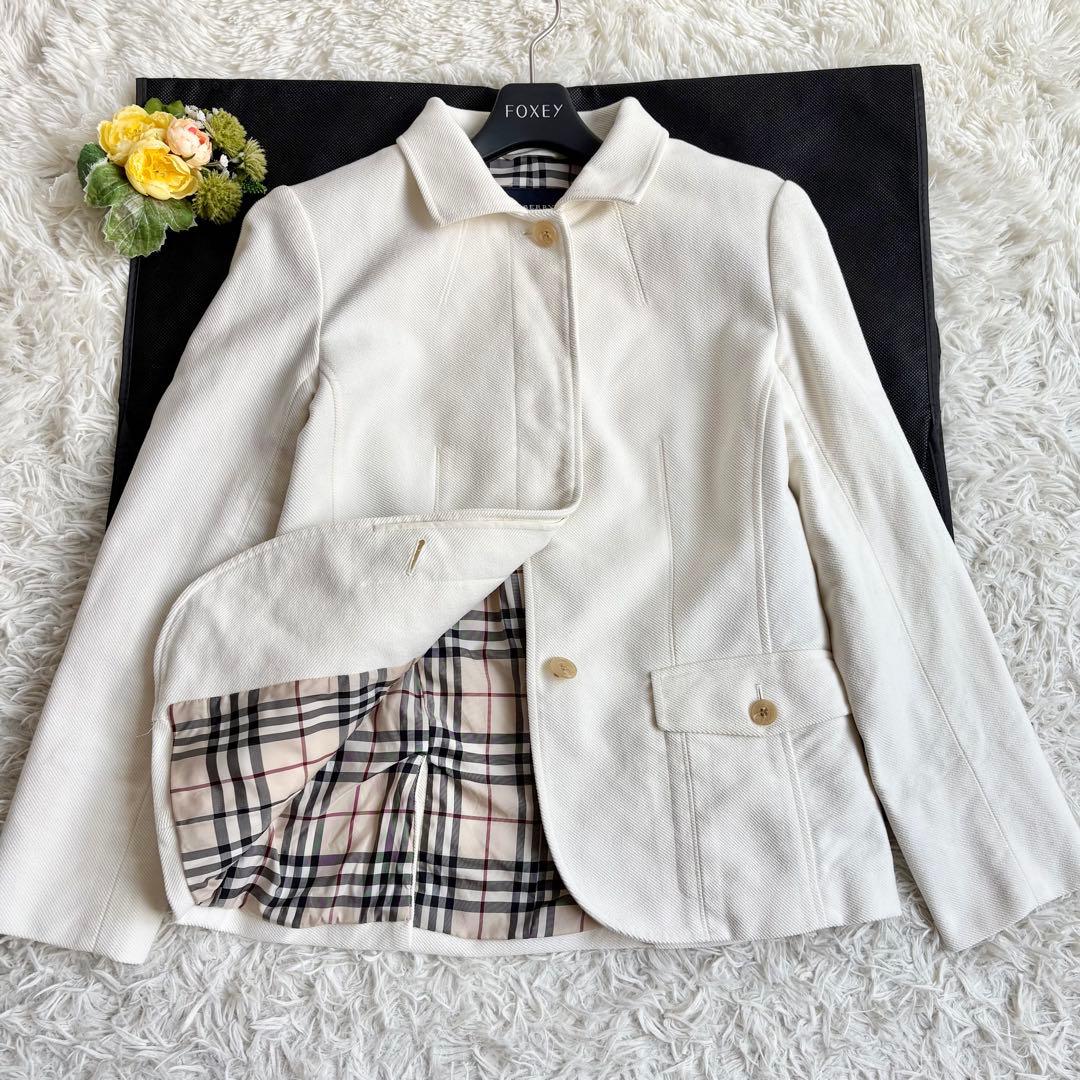 美品♡バーバリーロンドン ジャケット ノバチェック 比翼ボタン ロゴボタン 40