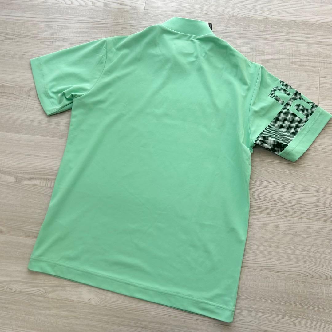 新品　ニューバランスゴルフ　モックネック　半袖シャツ　カットソー　グリーン　4