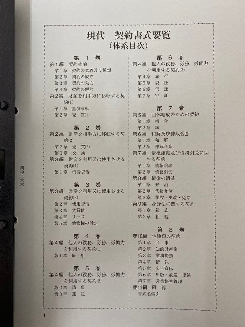 【書籍名】編集 契約法研究会　『現代 契約書式要覧』