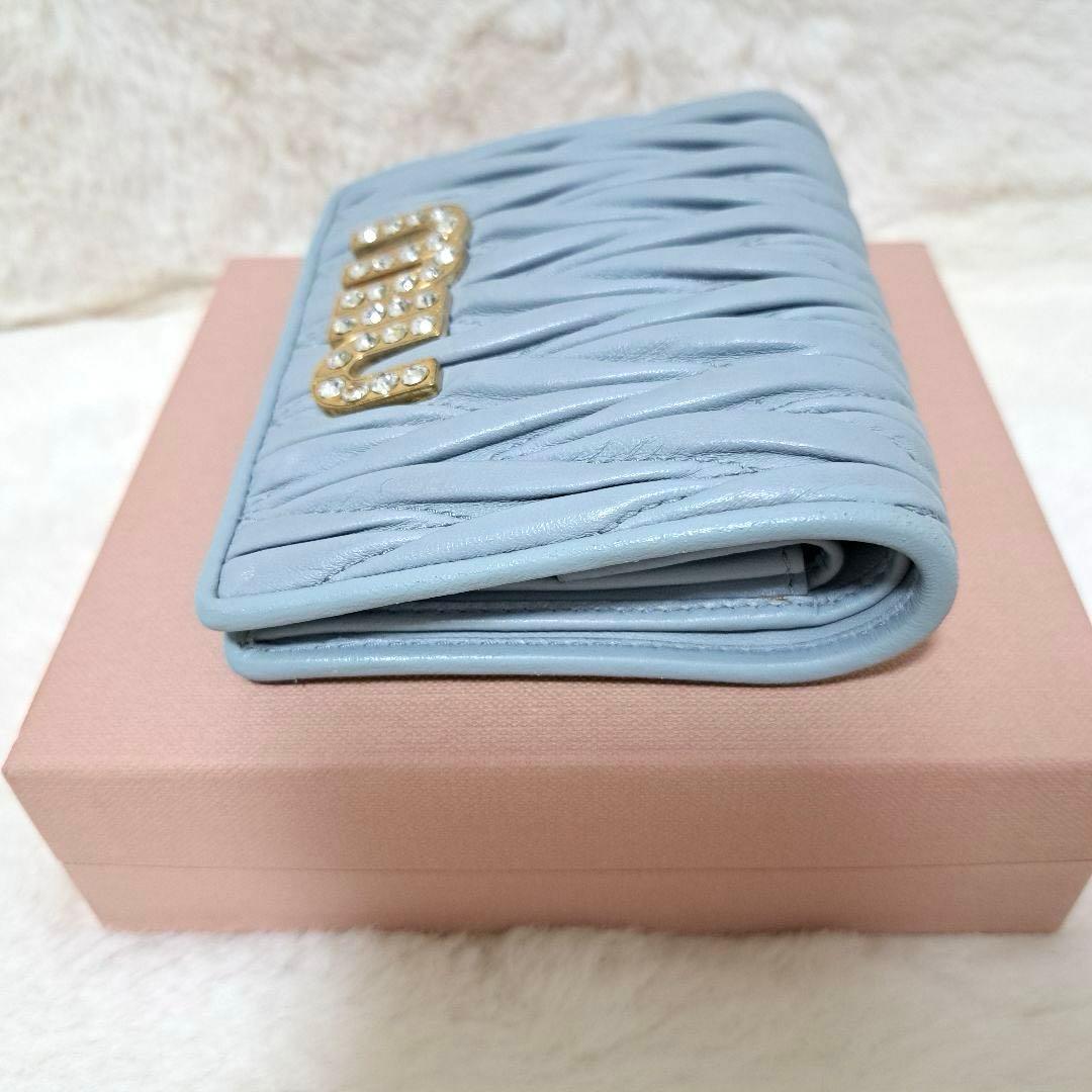 ✨美品　付属品完備✨ミュウミュウ　二つ折り　マテラッセ　クリスタル　ビジュー