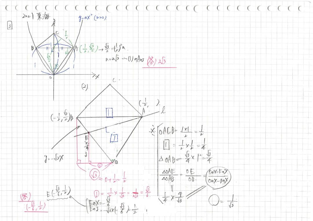 塾講師オリジナル数学解説 全問動画付!! 東海 2021-26 高校入試 過去問