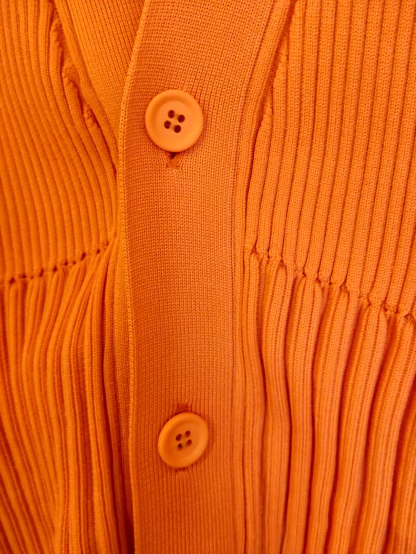 CFCL オレンジ リブ編み カーディガン