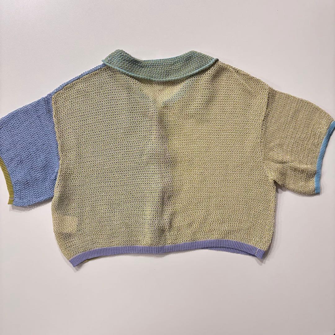 M*e様 YanYan knit チャイナ クロップド カーディガン シャツ