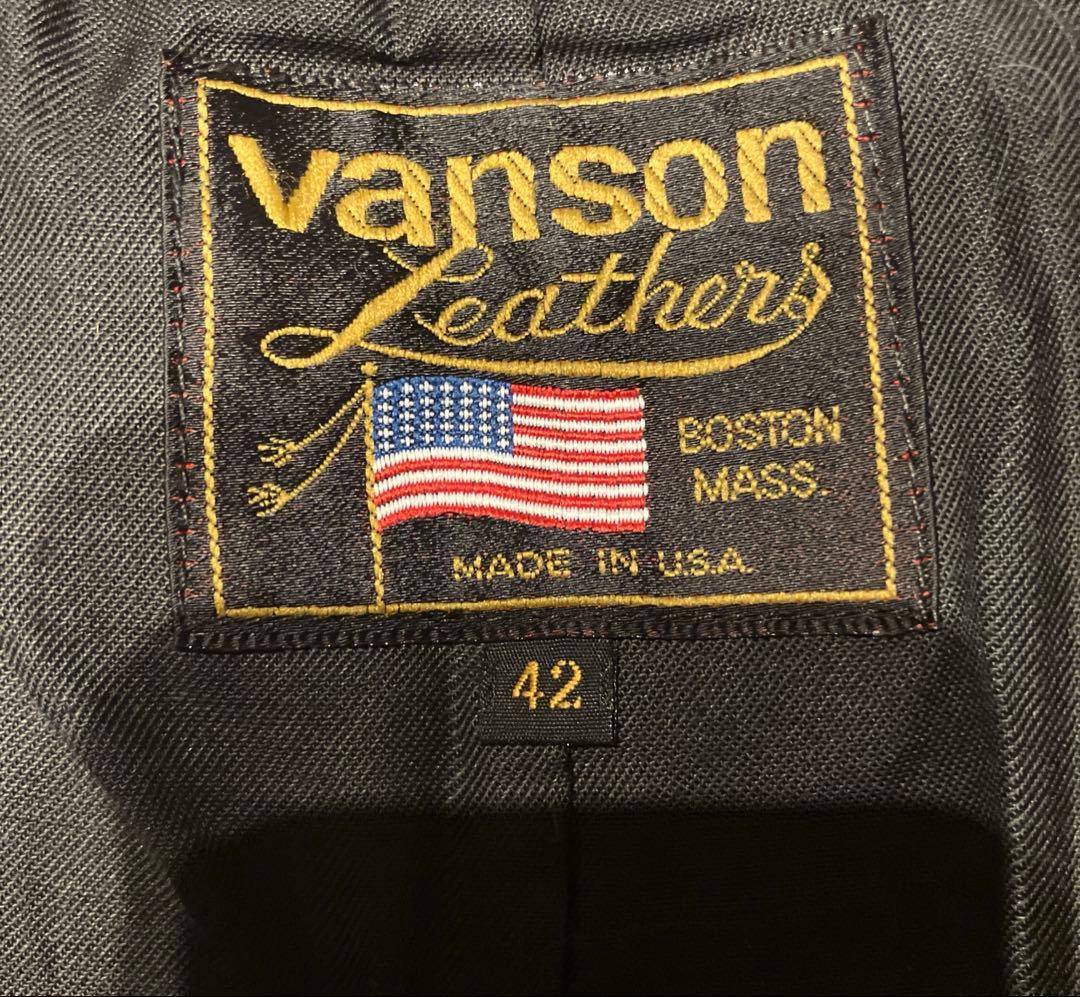 VANSONレザーベスト アメリカ製 サイズ42