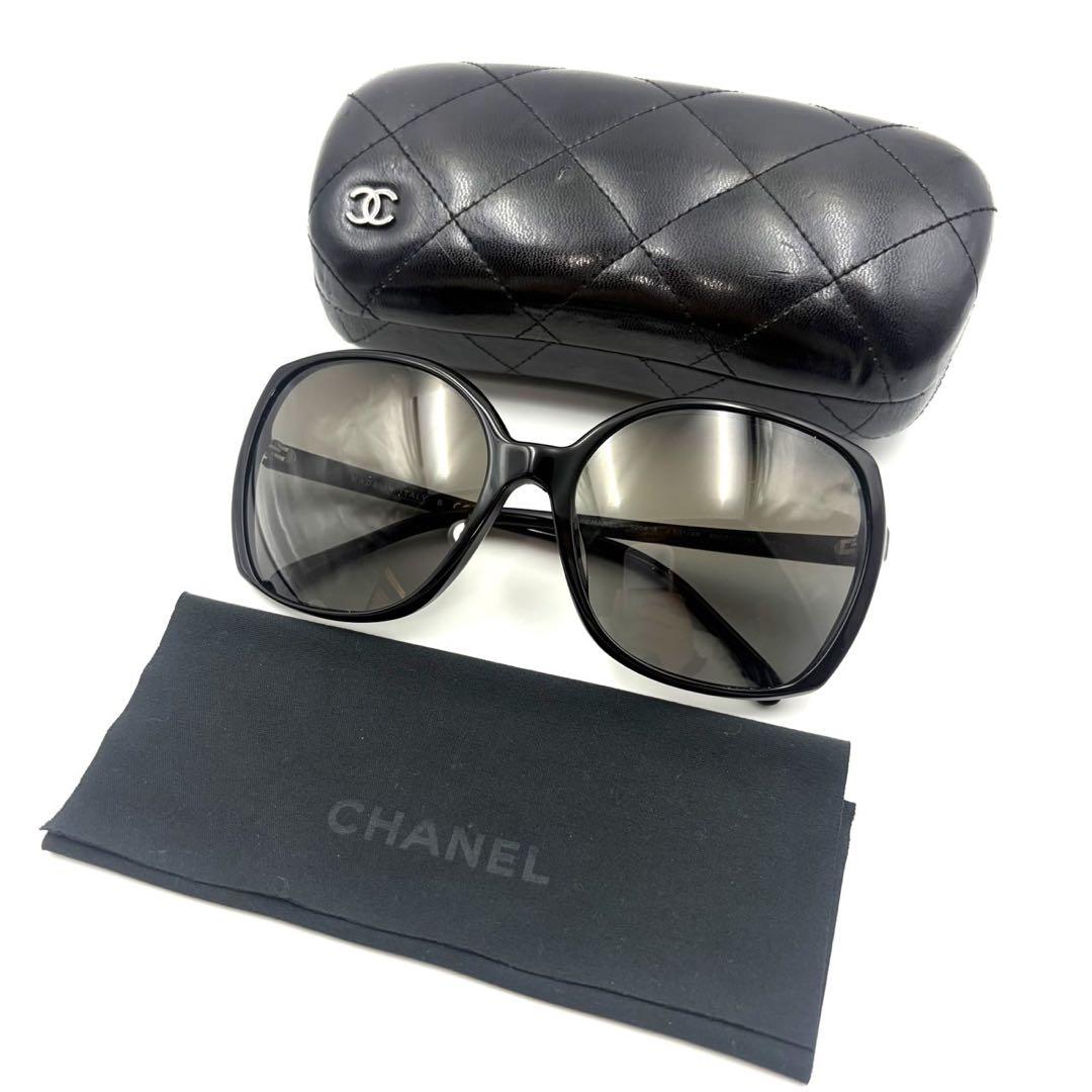 CHANEL シャネル サングラス ココマーク サイドロゴ ブラック ケース付き