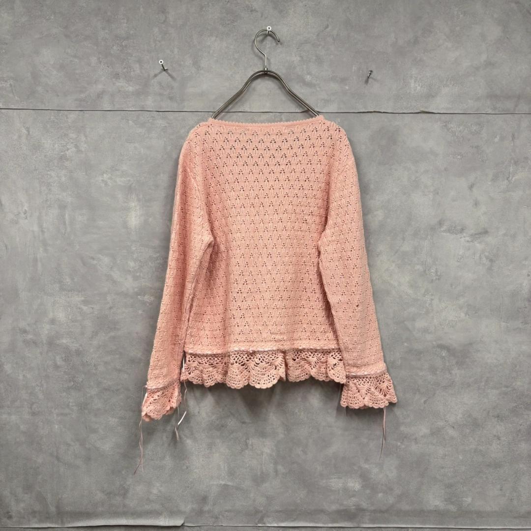 PINK HOUSE 薔薇 コサージュ レース カーディガン　 N2241