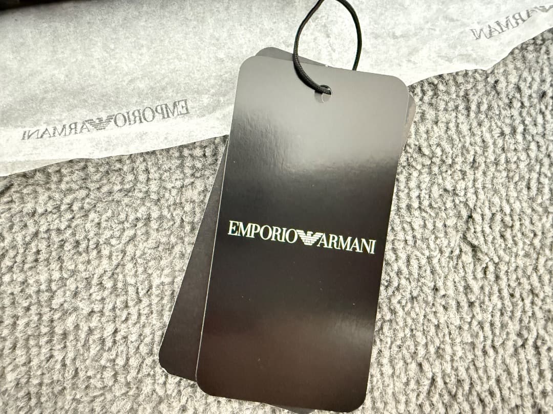 EMPORIO ARMANI ブラックレザー手袋 新品タグ付き サイズL