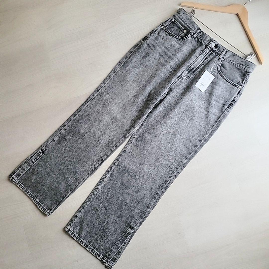新品 23区 SLOW 美脚 スリット ストレート デニム 大きいサイズ 48