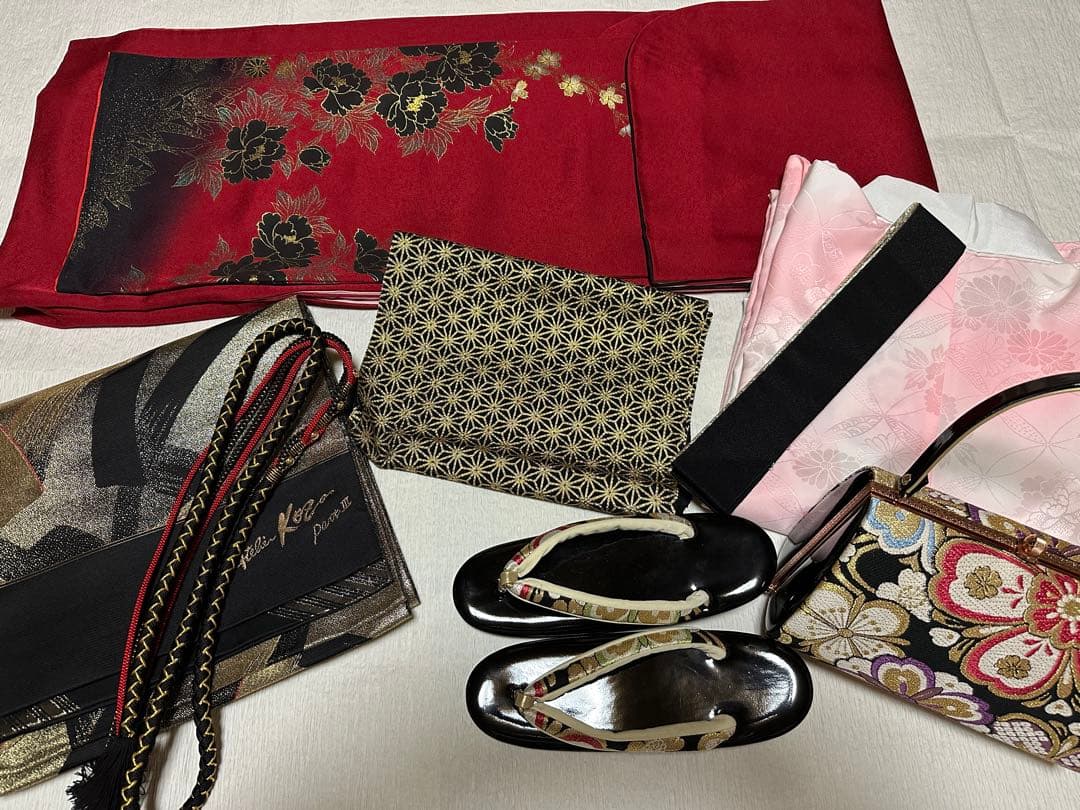 【専用商品】振袖フルセット 豪華絢爛 赤×黒 グラデーション 牡丹 金彩
