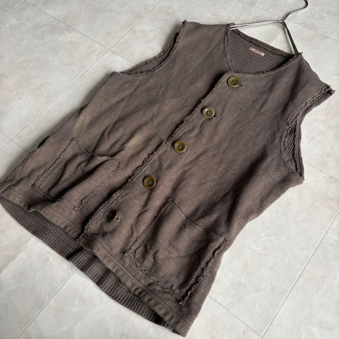 KAPITAL vintage ダメージベスト 茶系 2 日本製 レイヤード