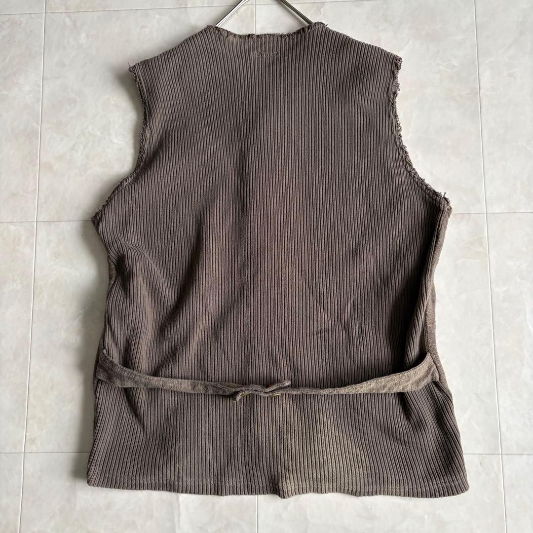 KAPITAL vintage ダメージベスト 茶系 2 日本製 レイヤード