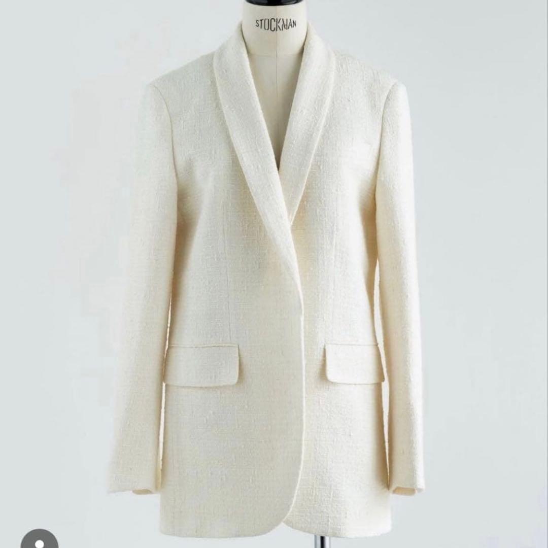 新品　deres デレス　ツイード ジャケット　ツィード　白　オフホワイト