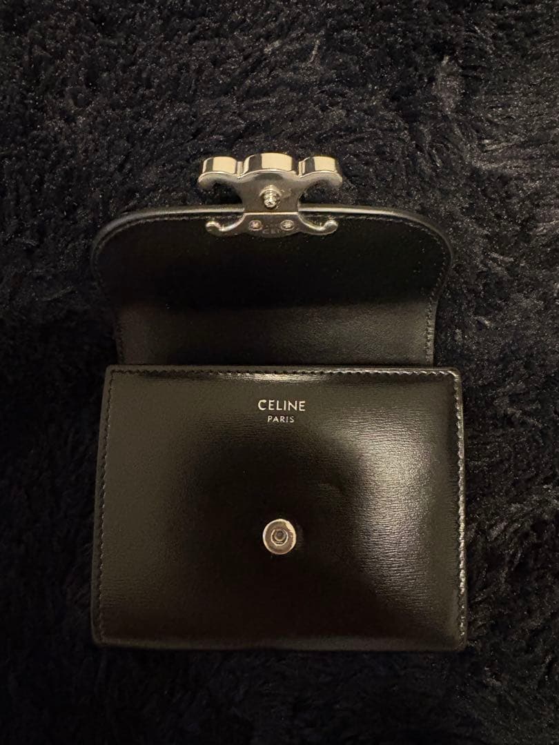 CELINE セリーヌ トリオンフ 三つ折り財布 ブラック