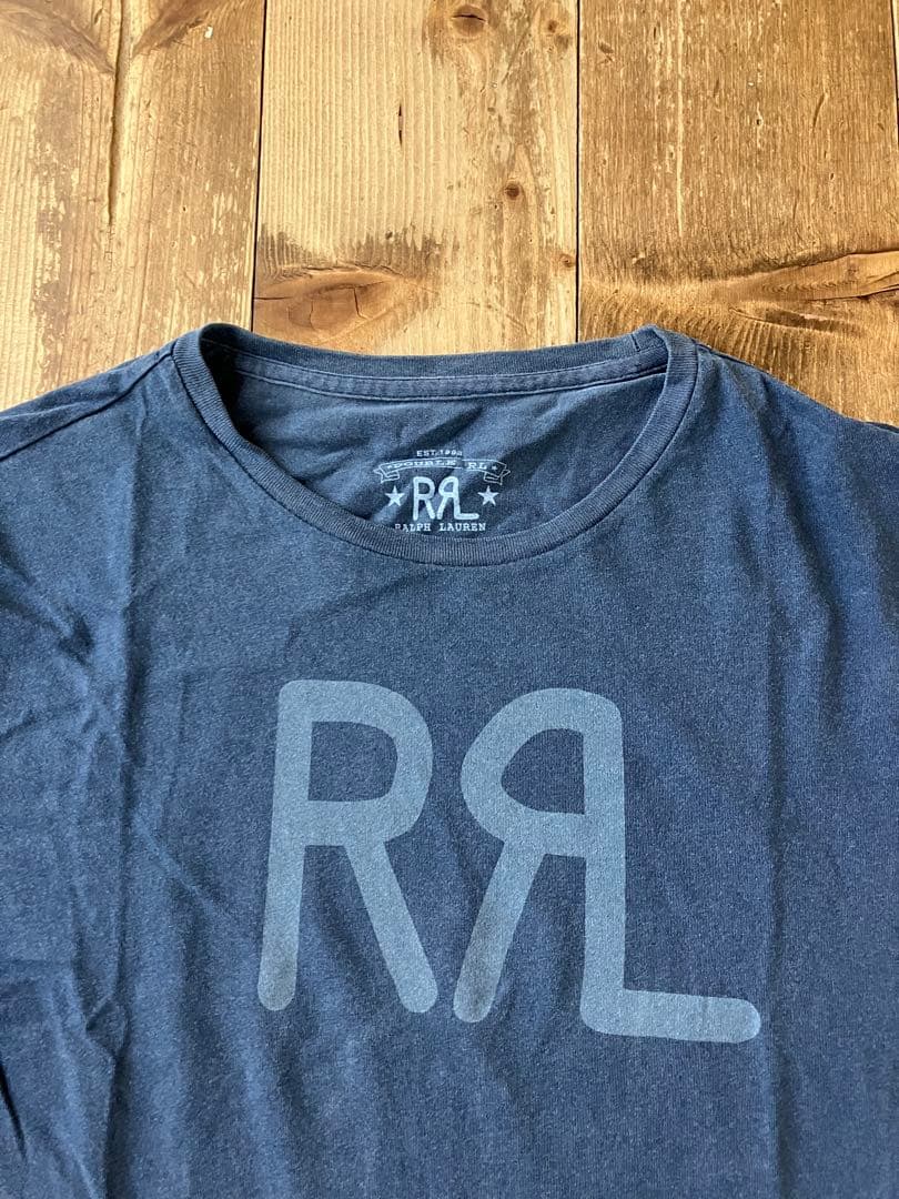 RRL DOUBLERL 半袖Tシャツ S 紺 USA製 RALPHLAUREN