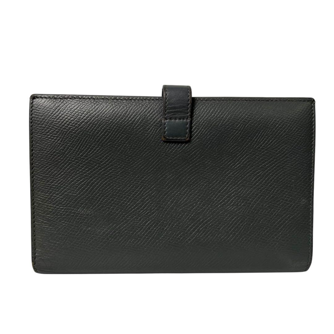 【美品】セリーヌ　CELINE グレー 二つ折り財布　ラージトラップウォレット