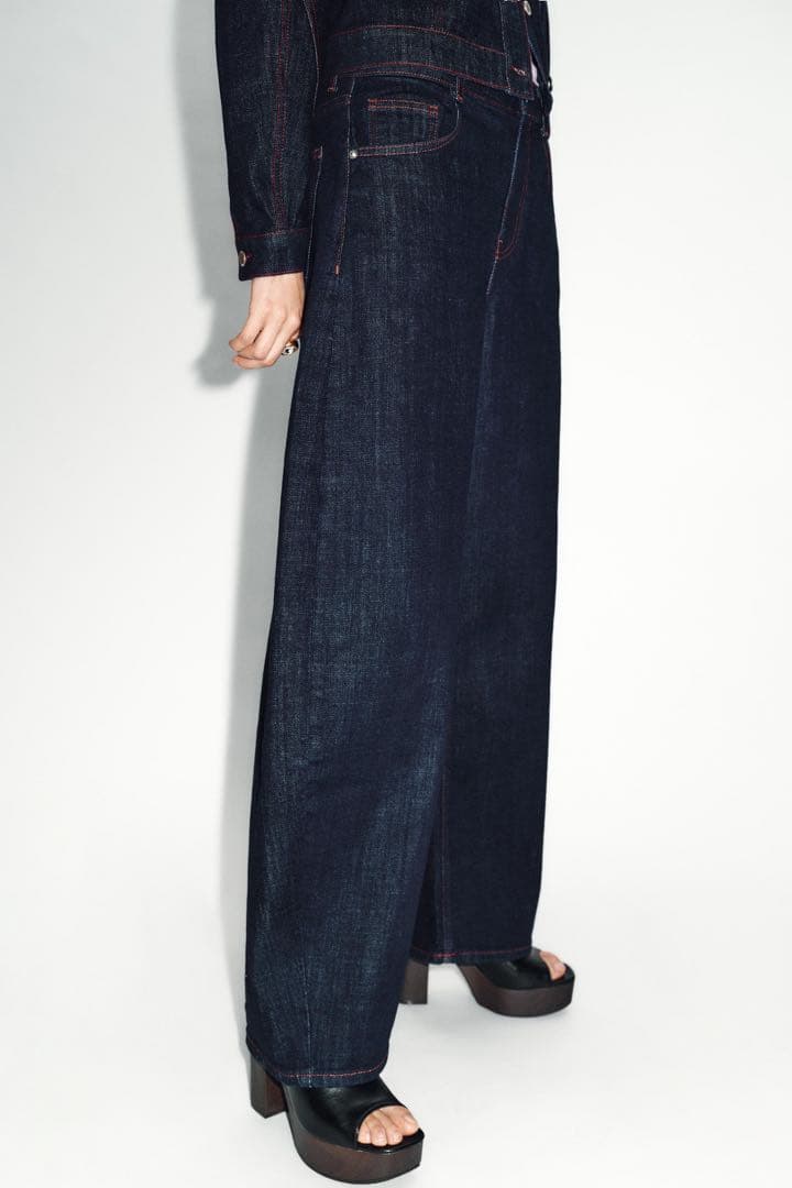 完売品 ZARA Z1975ハイウエストバレルフィットデニムパンツ EU42