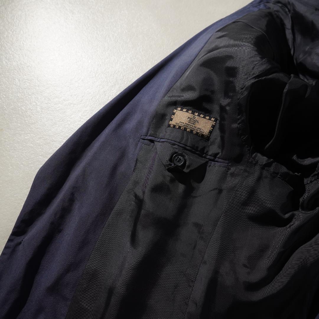 FENDI シルク セットアップスーツ 無地 ネイビーブルー/AZ84