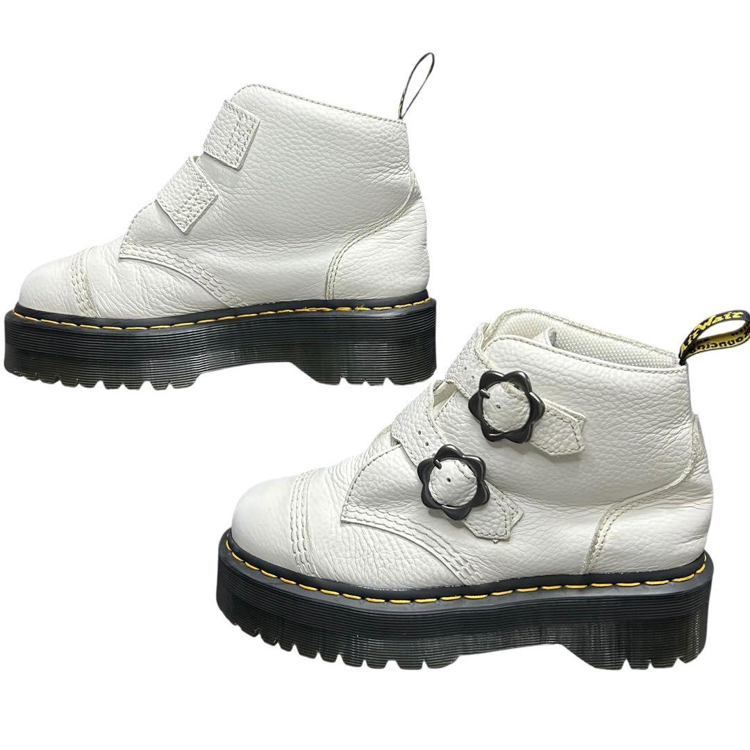 【美品】Dr.Martens DEVON FLOWER 厚底 ホワイトUK6