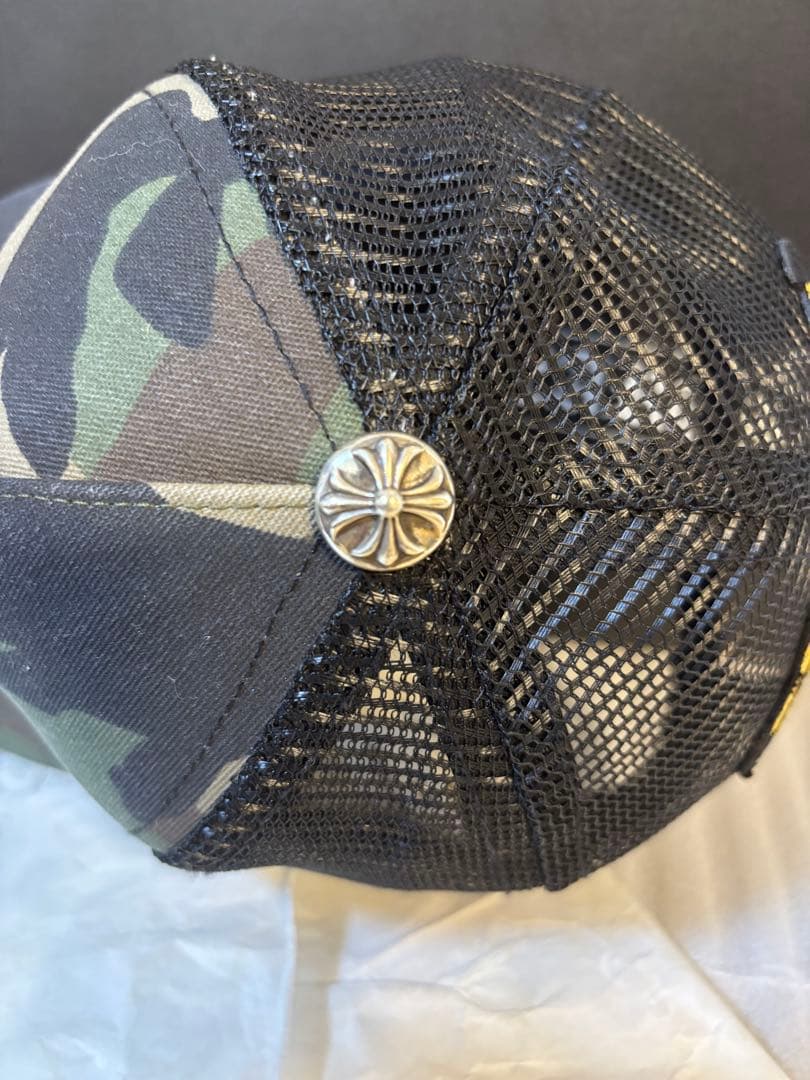 【美品】クロムハーツキャップYellow CH Plus Trucker Cap