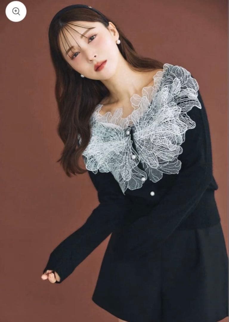 【タグ付新品】polaura ポローラ♡レースフリルカーディガン