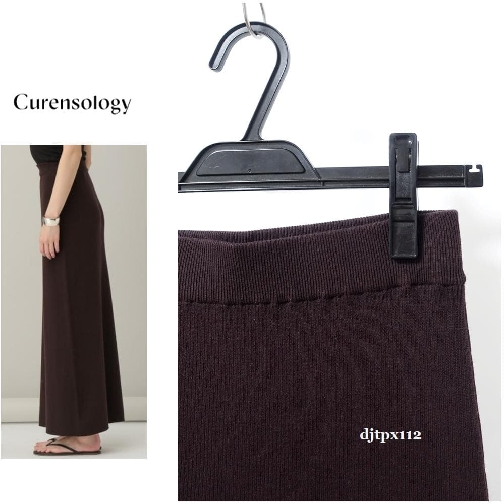 美品 Curensology *2024ss 定番コットンリブタイトスカート