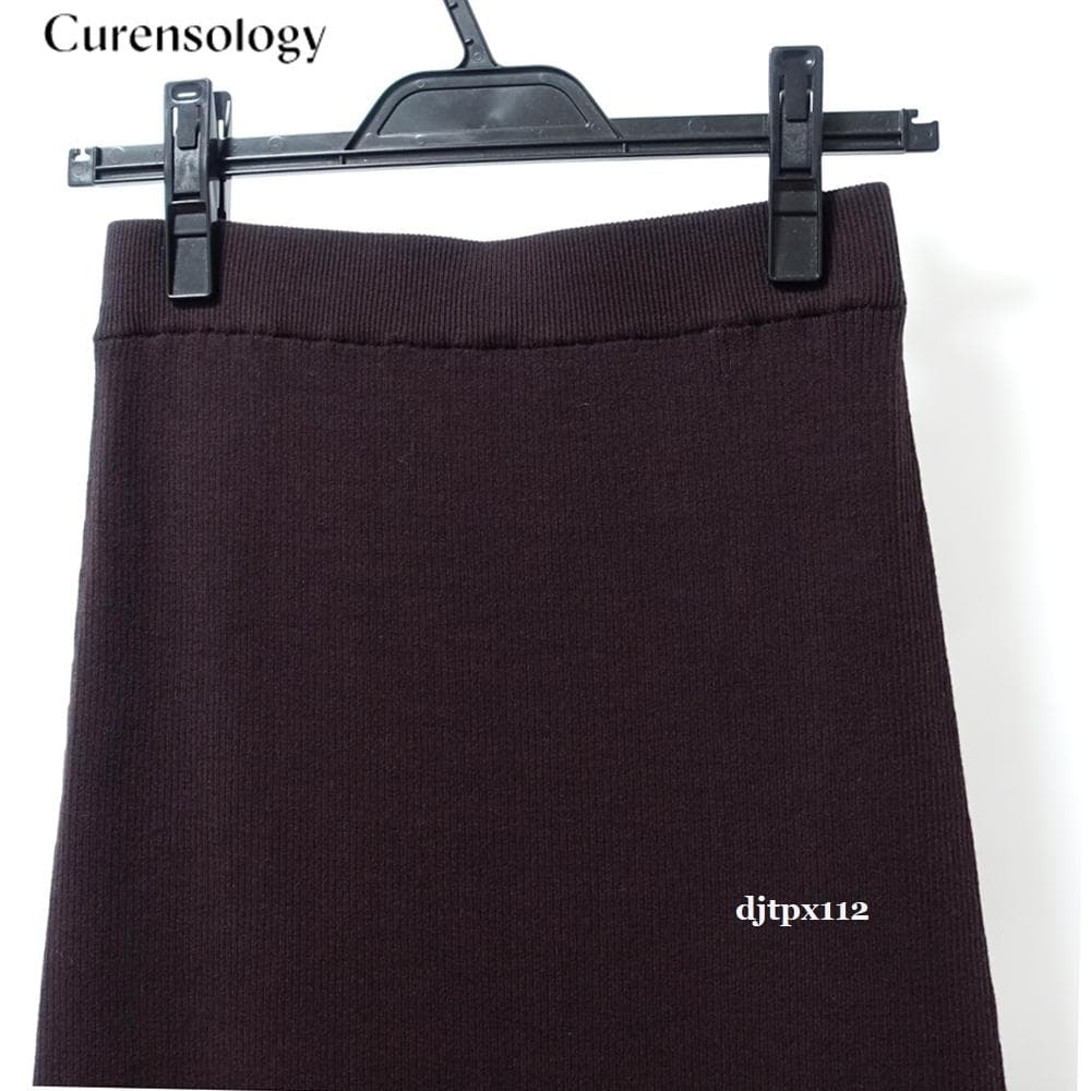 美品 Curensology *2024ss 定番コットンリブタイトスカート