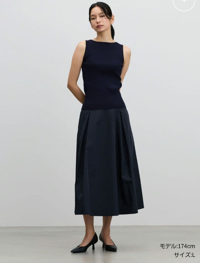 美品✨SOEJU ソージュ リモンタタックスカート バックジップ 撥水 紺