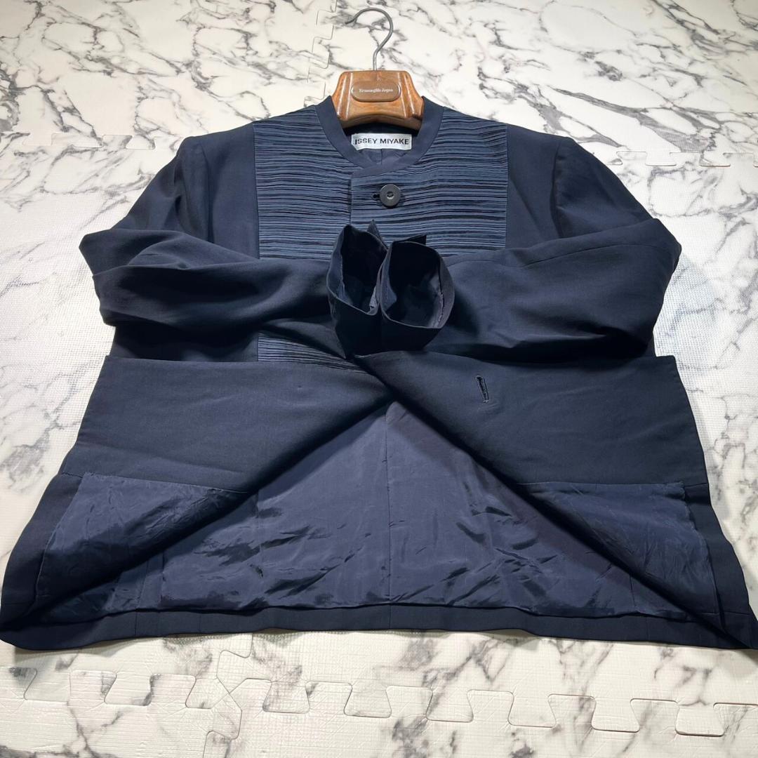 ✨極美品/93年製本人期✨(M) ISSEY MIYAKE プリーツ切替 紺