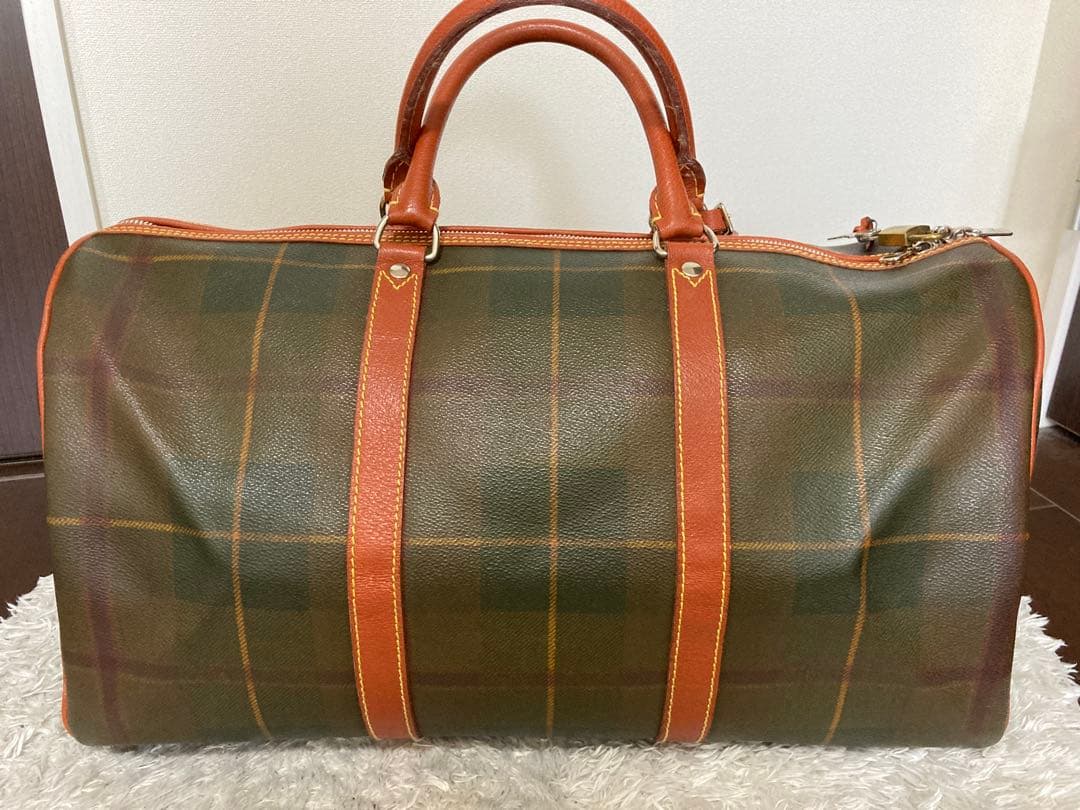 エトロ　ETRO レザー ボストンバッグ チェック柄