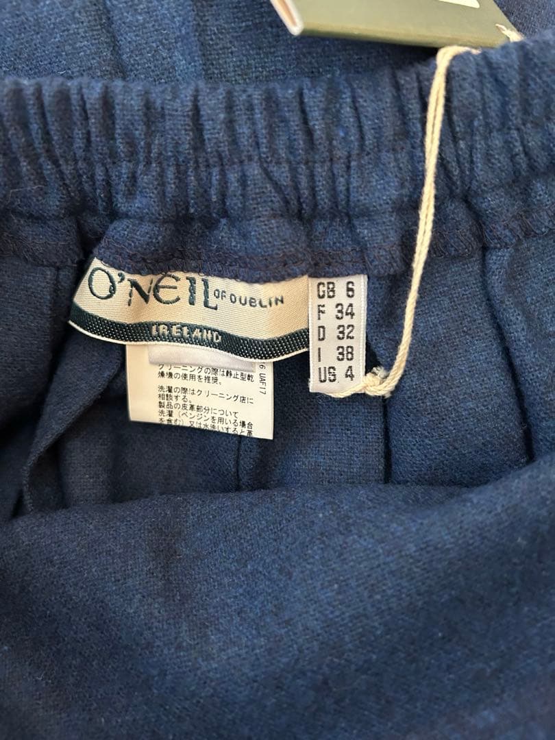 未使用　オニールオブダブリン チェック ロングスカート プリーツ　ブルーレッド