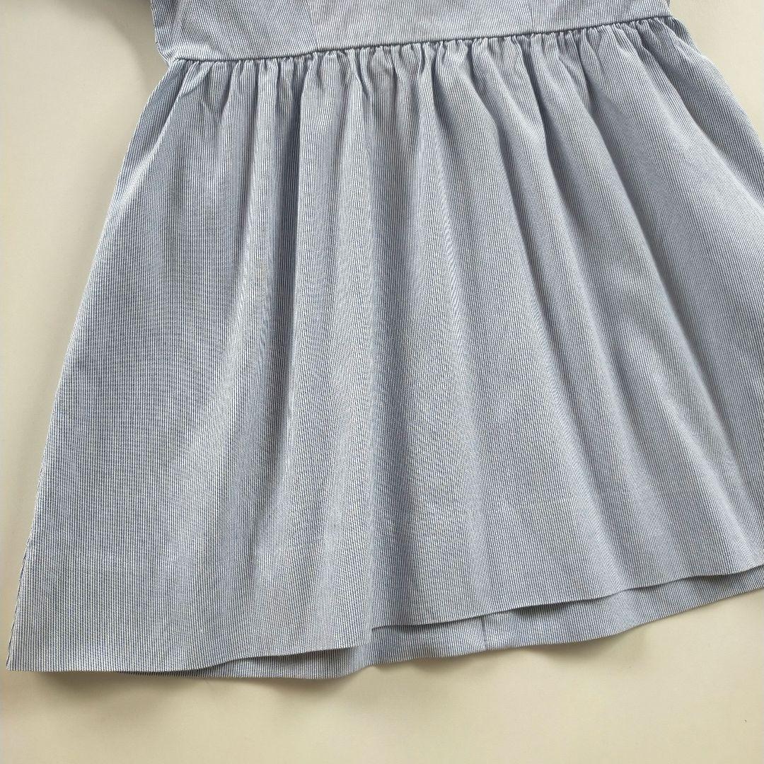 美品★現行品★90cm familiar 襟付きストライプ半袖ワンピース