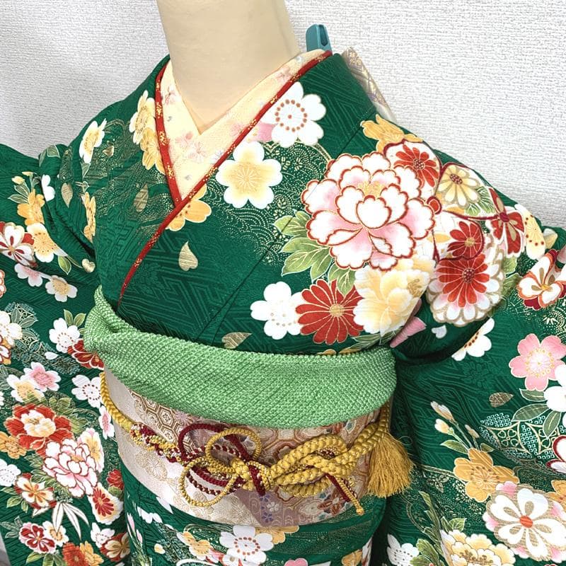 【破格セール！】505z2〇高身長な方にも 振袖 古典柄 嘘つき袖〇美品 成人式