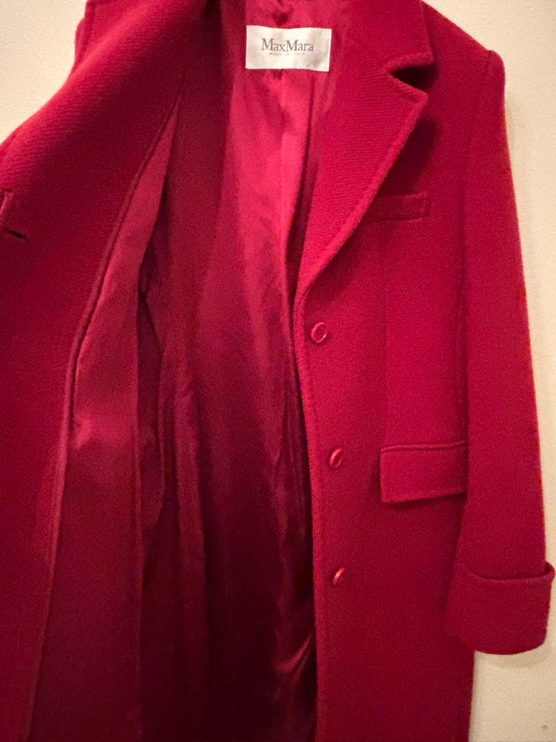 Max Mara●白タグ、アンゴラ混ロング、チェスター●40、Lサイズ