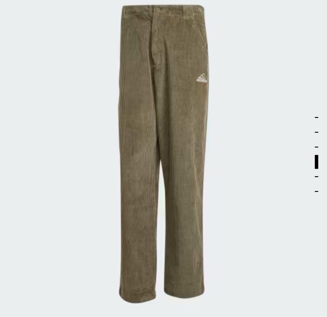 adidas オリジナルス コーデュロイ ワイドパンツ オリーブグリーン