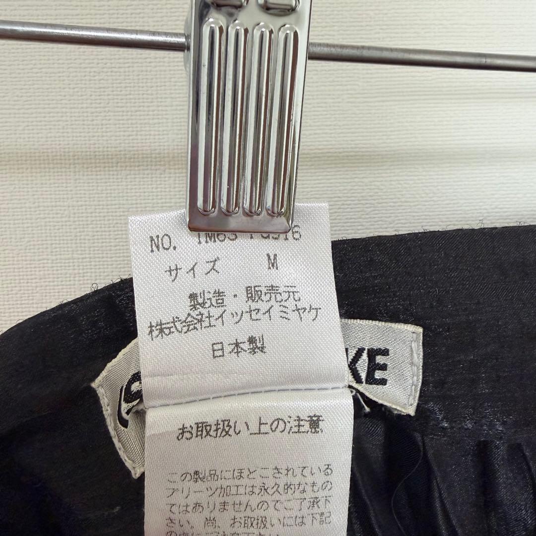 ★美品★イッセイミヤケ　プリーツスカート　M シアー　ランダム　異素材 光沢