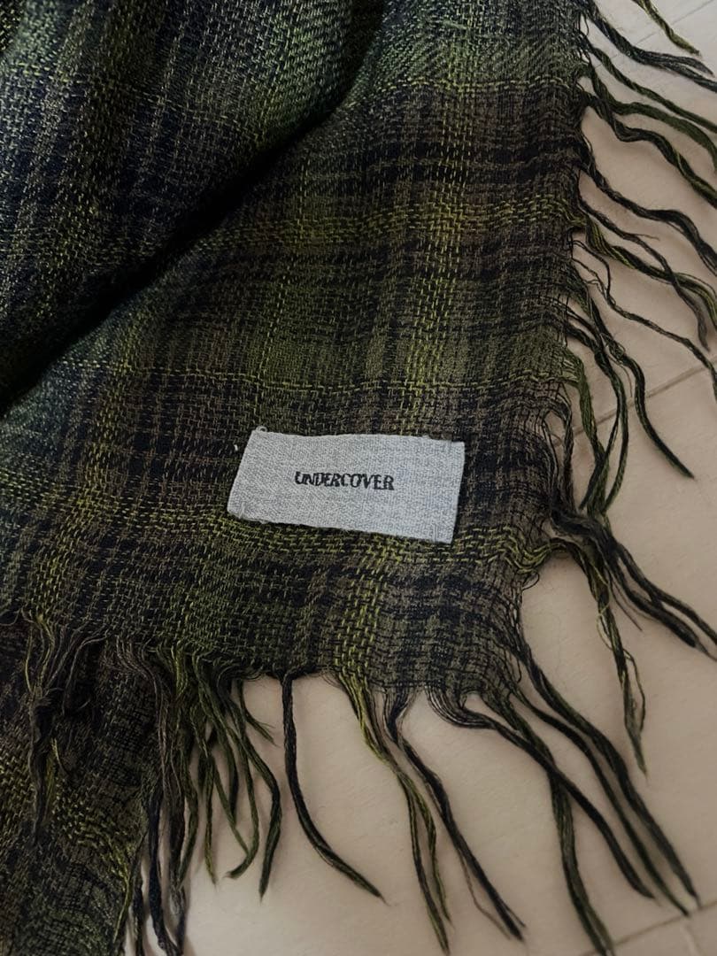 UNDERCOVER グリーンチェック柄大判ストール