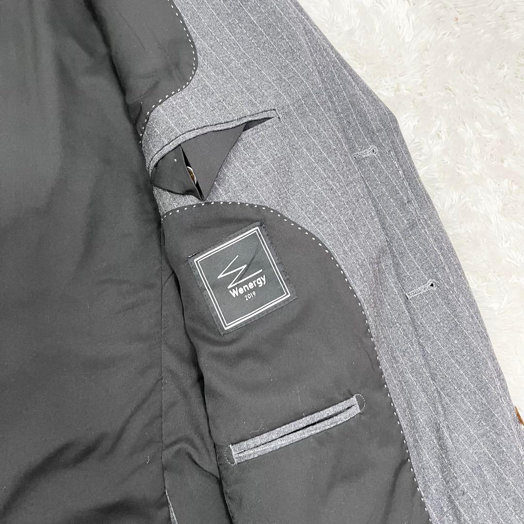 Wenergy グレー ストライプ スリーピーススーツ 3XL