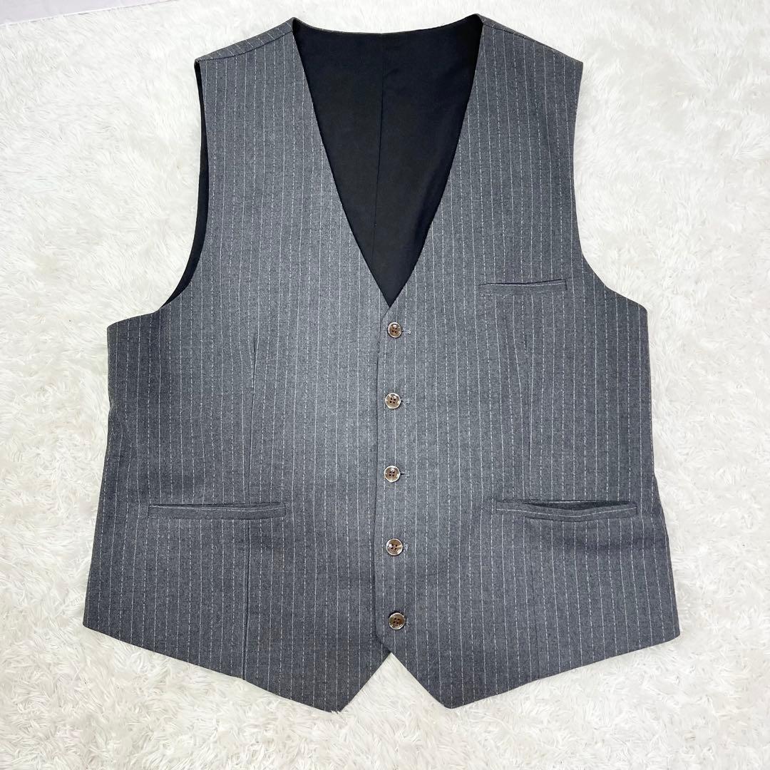 Wenergy グレー ストライプ スリーピーススーツ 3XL