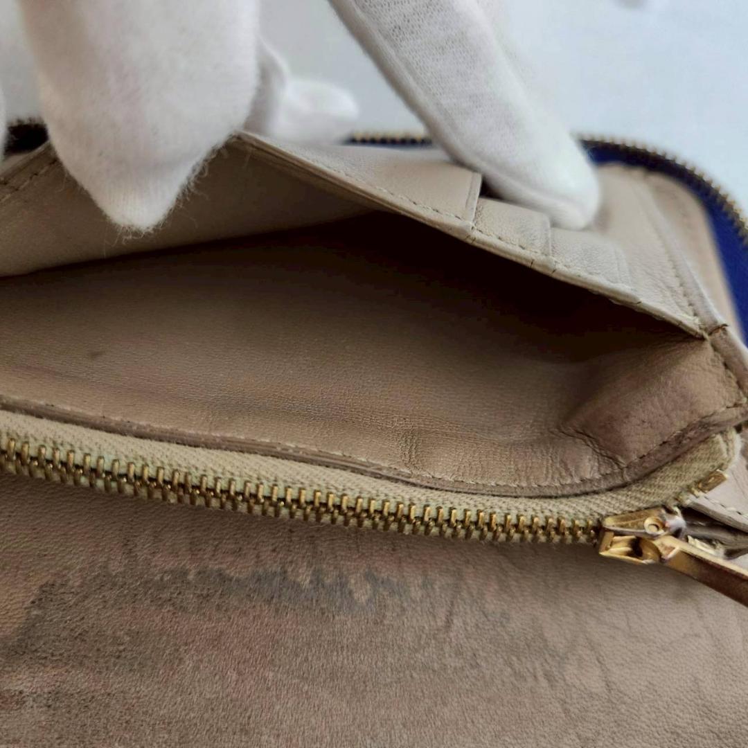 CELINE セリーヌ ラウンドジップ 財布 ブルー コンパクトウォレット