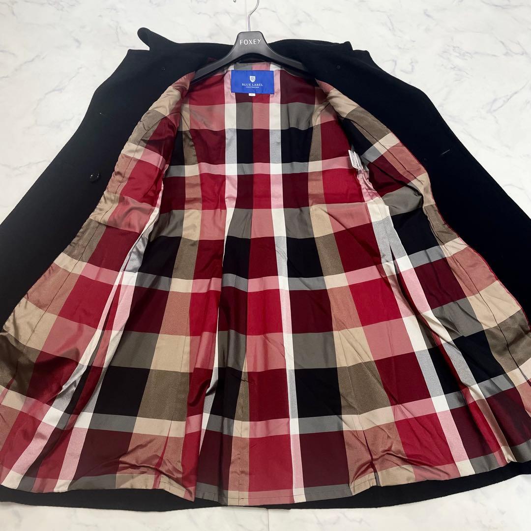 BLUE LABEL クレストブリッジ ダブルボタン ウールコート チェック柄