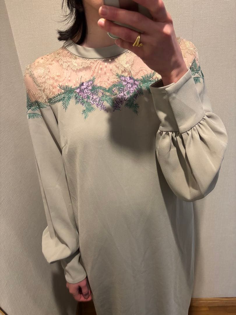masaco teranishi マサコテラニシ　刺繍　レース　ドレスワンピース