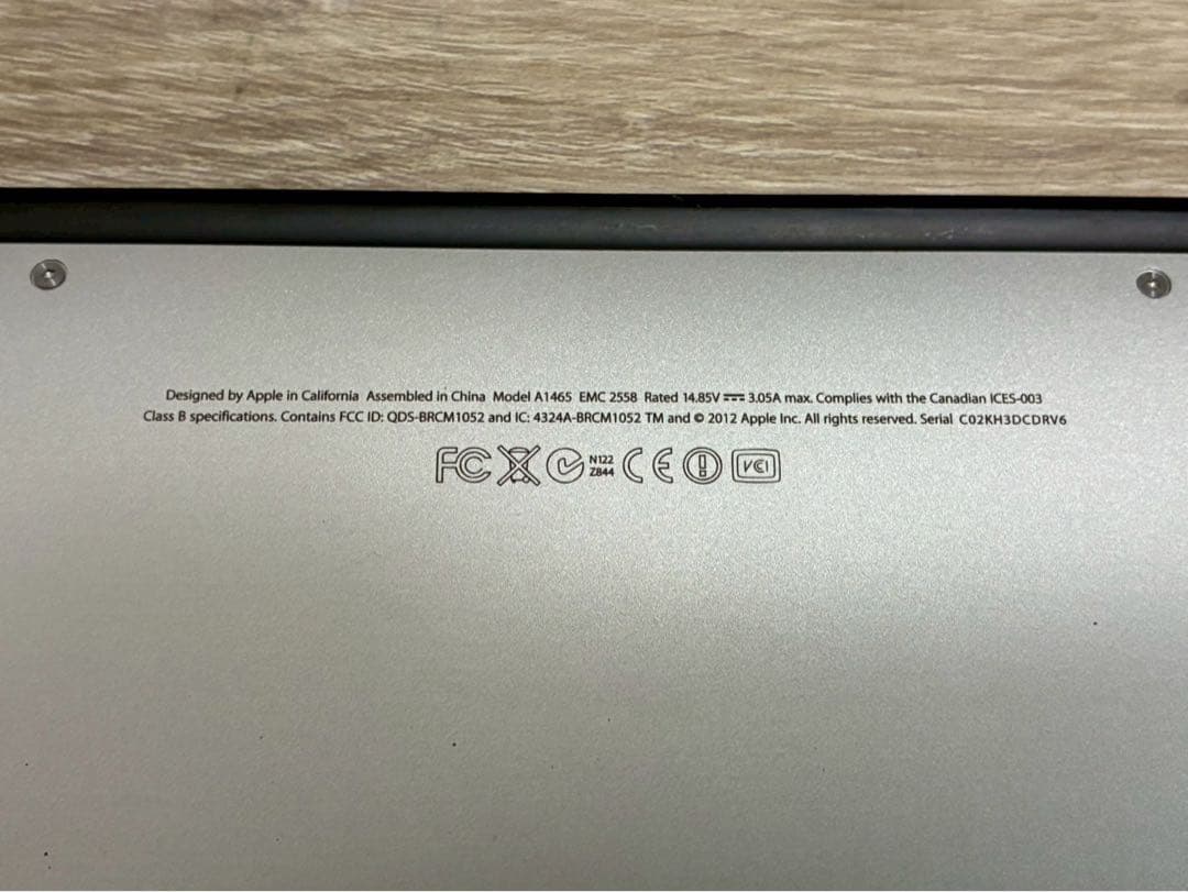 MacBook本体 MacBook Air A1465