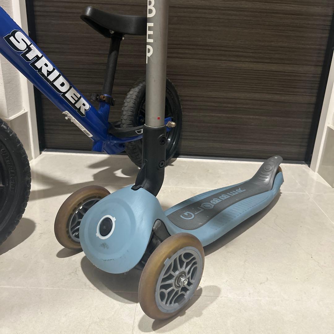STRIDER バランスバイク 12 とGLOBBER 三輪キックボード　セット